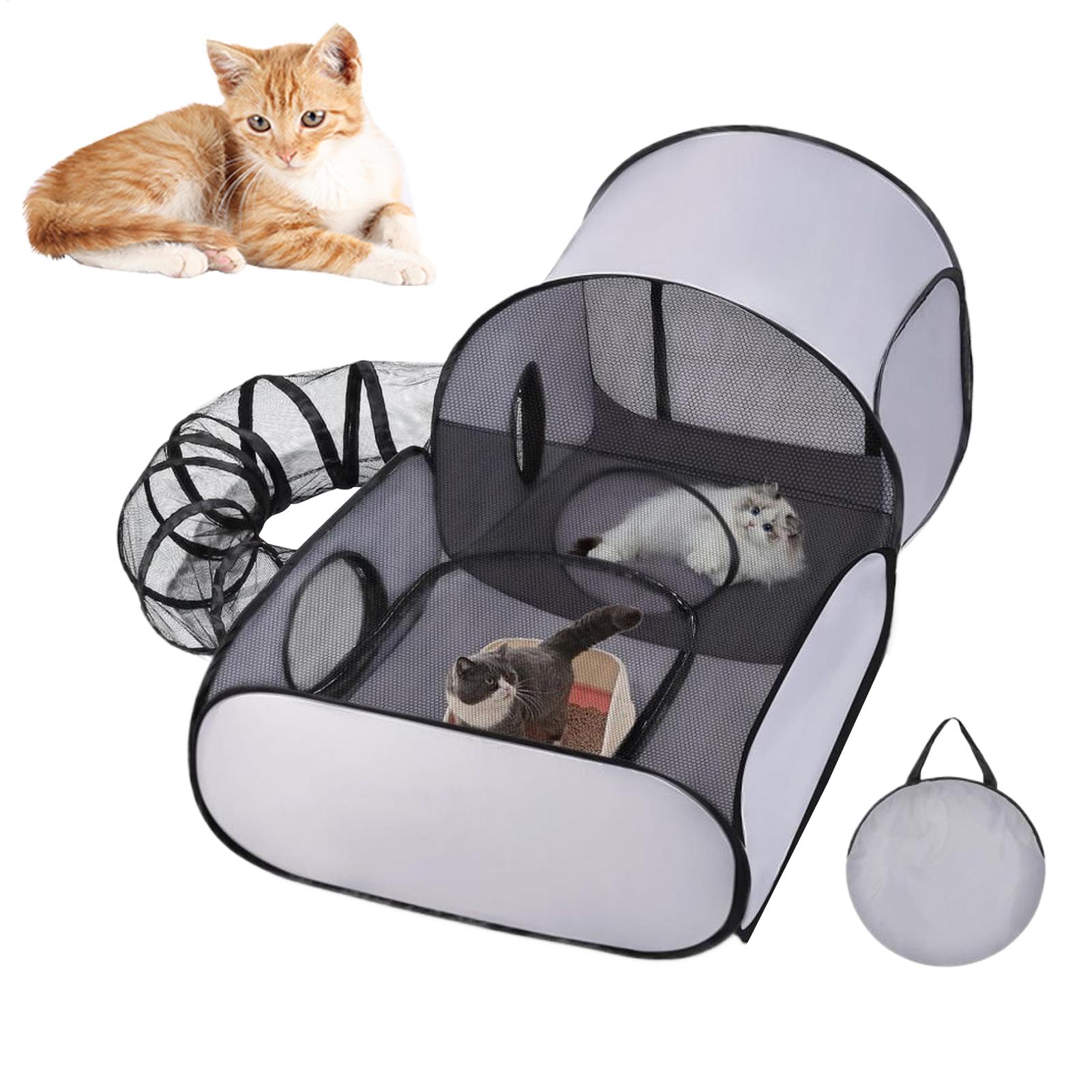 猫 犬 ベビーサークル キャットハウス テント 折りたたみ式 通気性 エンクロージャーハウス インタラクティブおもちゃ 運動遊び場 子猫 子犬用 小型