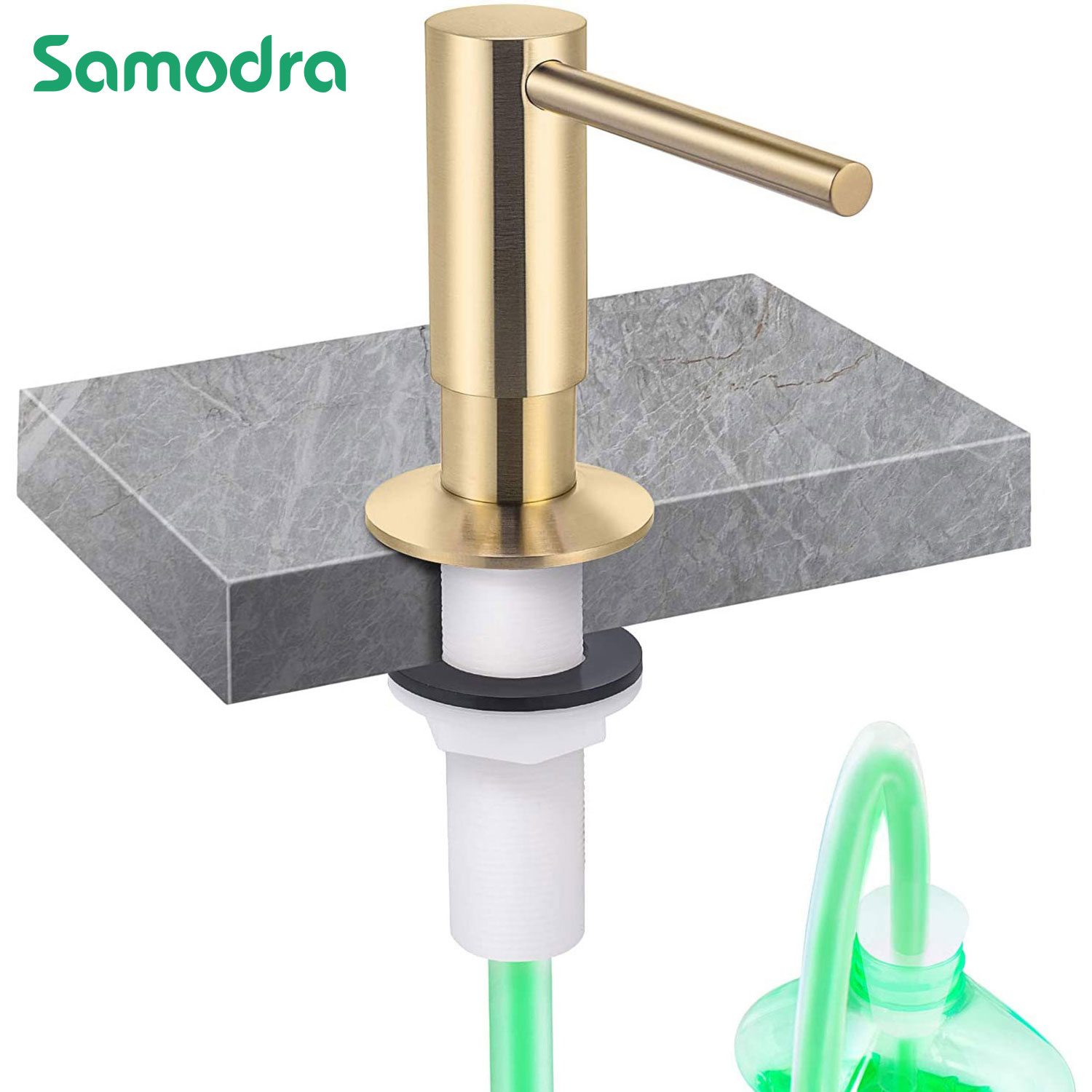 Samodra 真鍮液体石鹸ディスペンサー延長チューブキットキッチンアクセサリー浴室金属内蔵ゴールド洗剤ディスペンサー