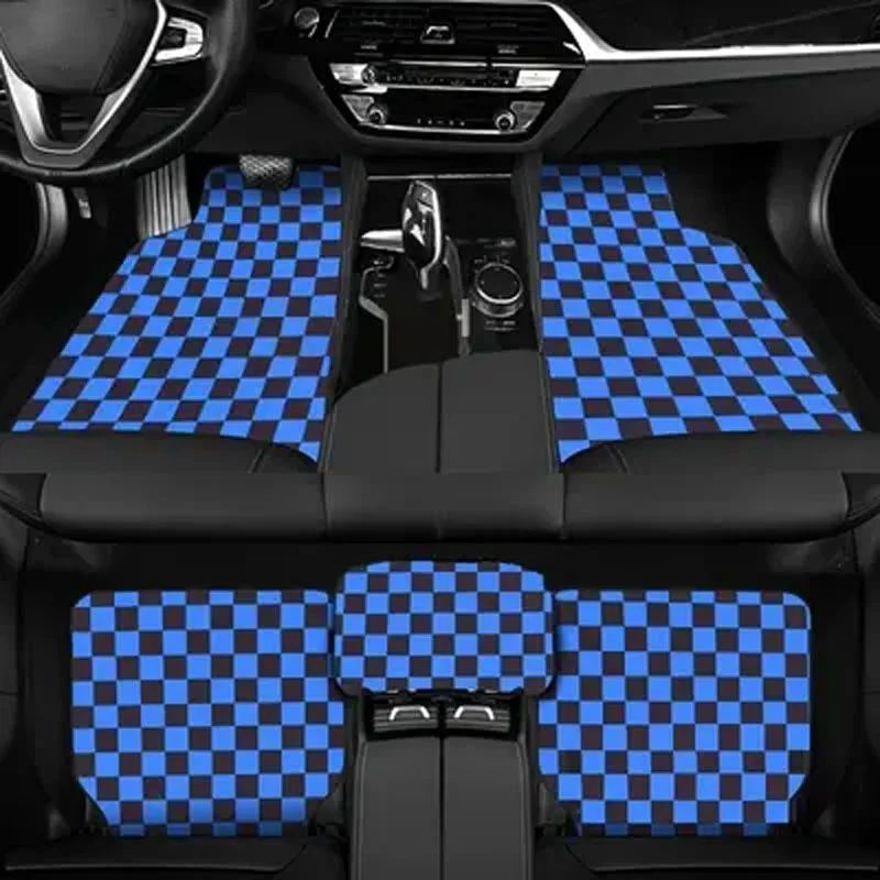 自動車ユニバーサルフロアマットチェッカーボードフロアマットモザイクグリッドカーフロアマット耐摩耗性と滑り止めフロアマット部品
