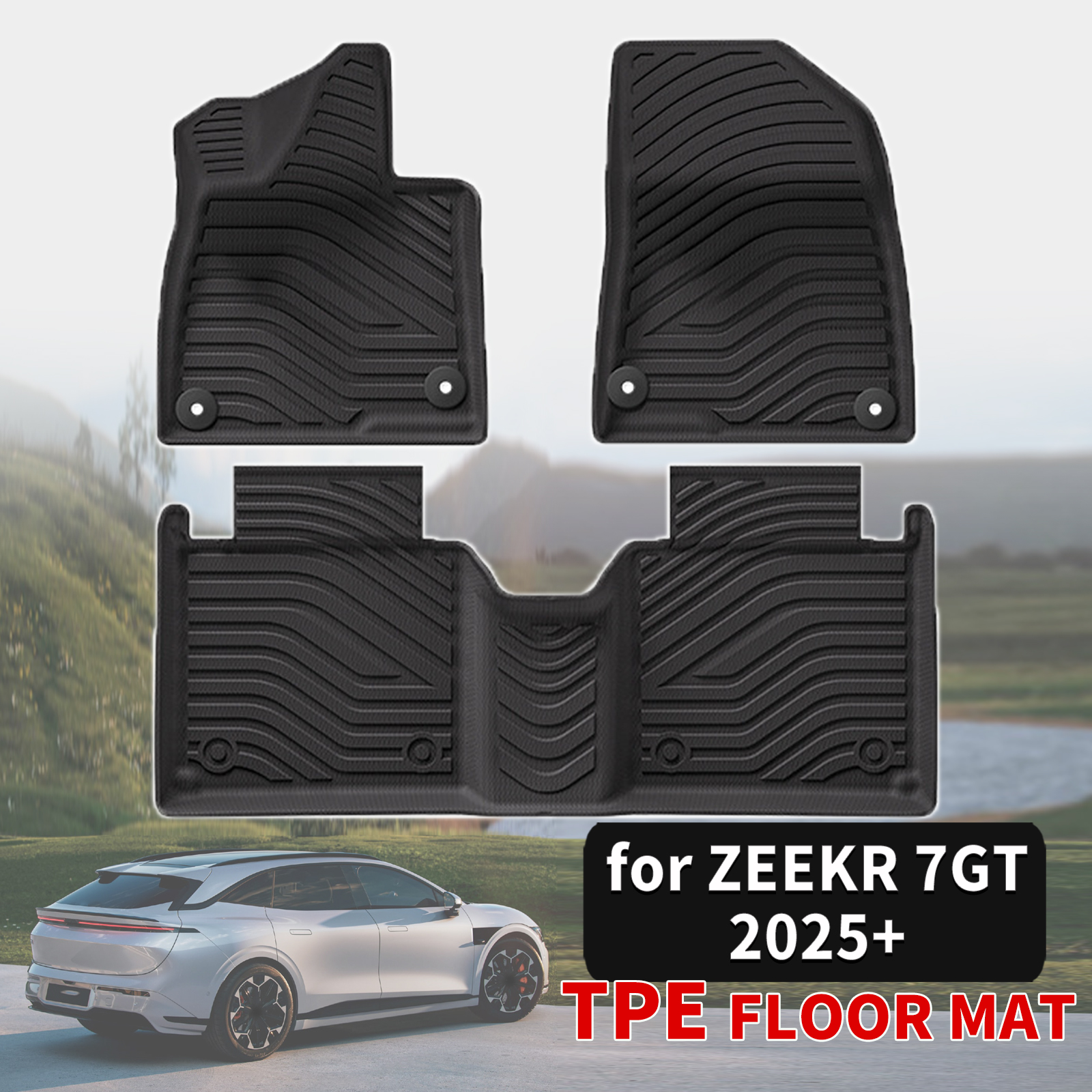 ZEEKR 7GT 2025 2026 2027 LHD 耐久性のある耐候性 TPE 車のフロアマット