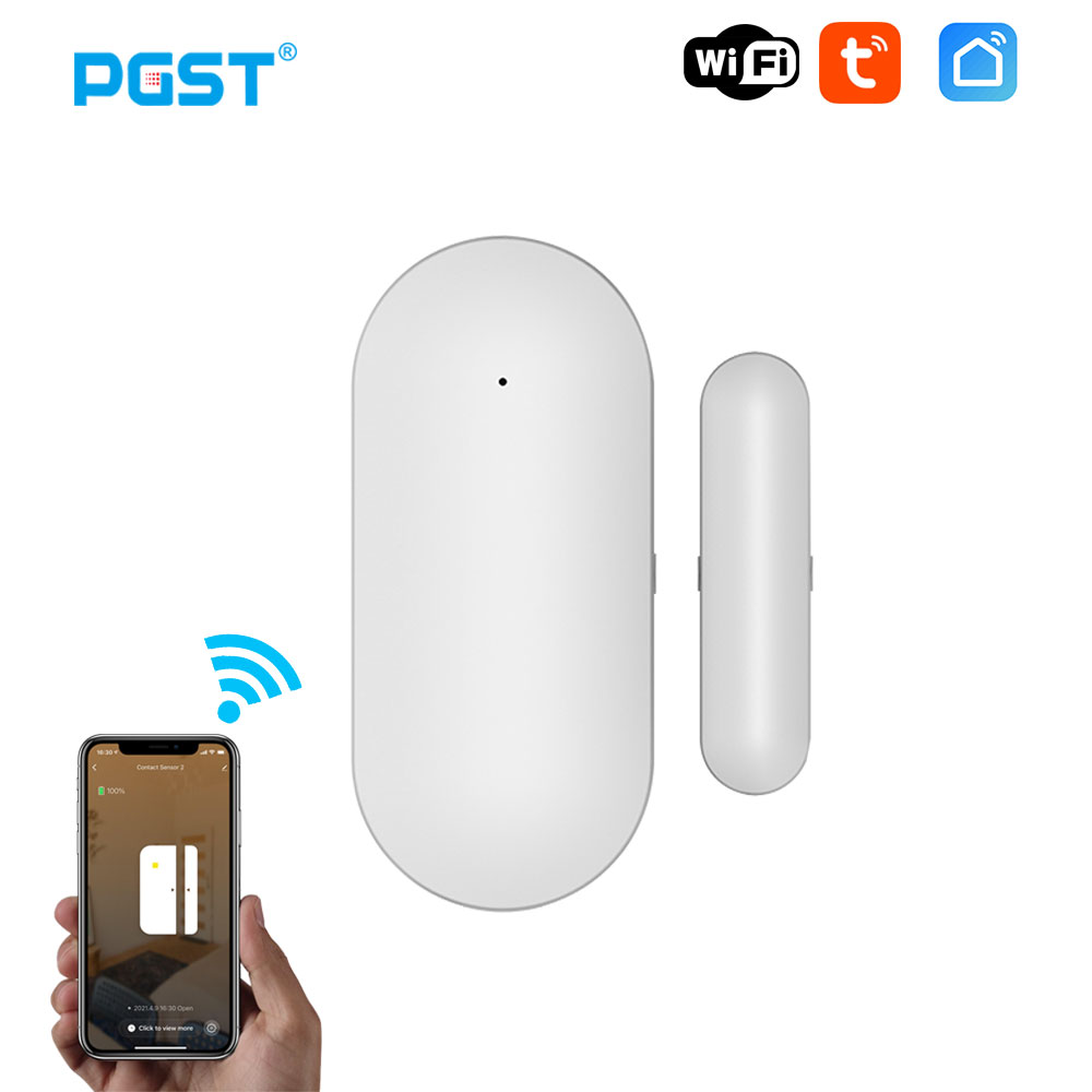 PGST PB69 Tuya スマートドアセンサー WiFi ホームセキュリティ窓検出器、独立したアラーム通知付き、安全性を向上