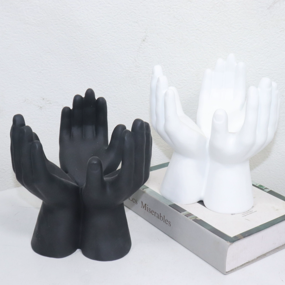 シンプル、個性、創造性、手のひらの組み合わせ、彫刻、装飾品、ジュエリーラック、自宅、オフィス、実店舗の装飾