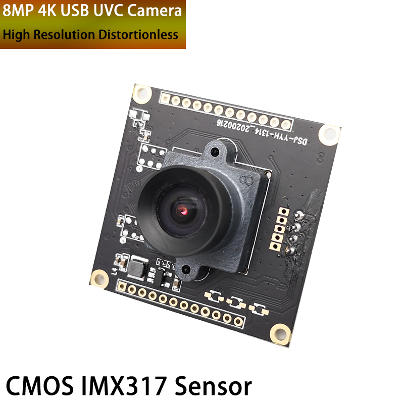 HD 4K カメラモジュール 8MP ソニー IMX317 センサー 3840*2160 高解像度歪みのない USB プラスと顔認識用の再生