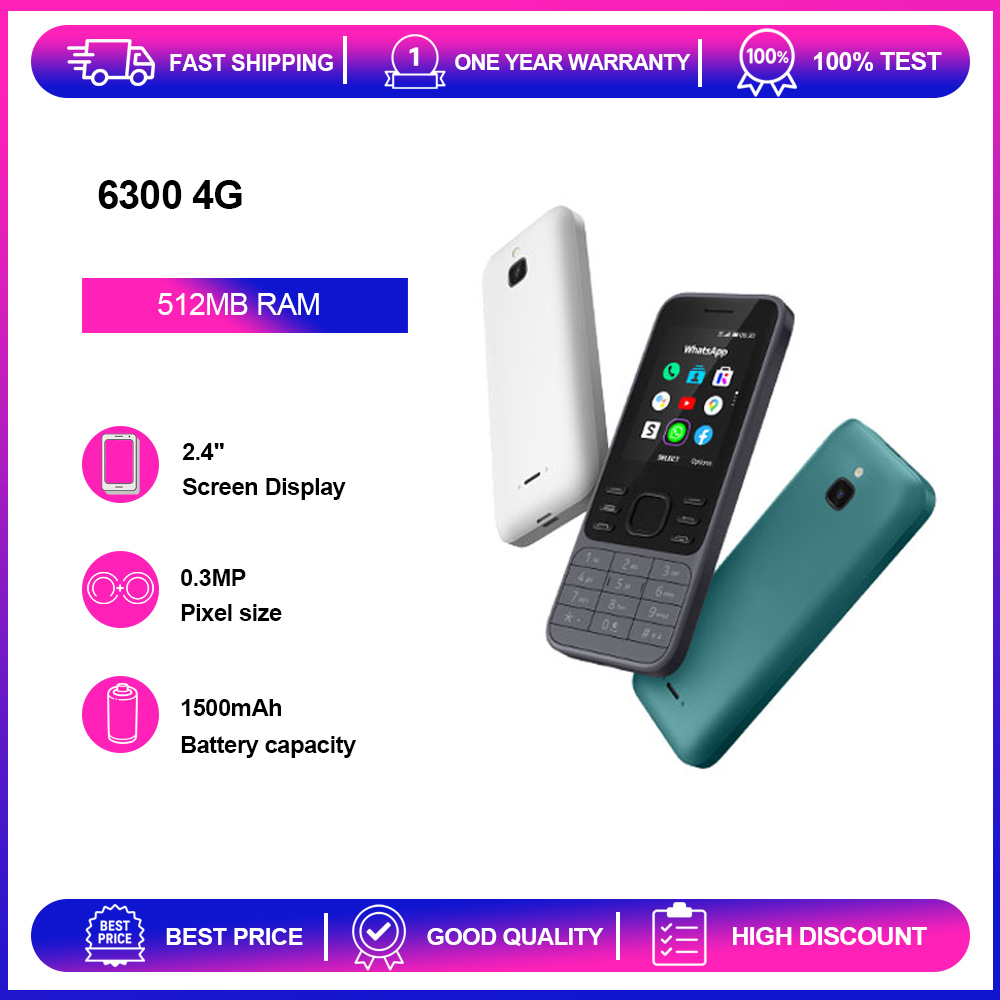 ロック解除された改装済み 6300 4G 0.3MP GSM 900 / 1800 1500mAh 電話ロシア語アラビア語ヘブライ語キーボード