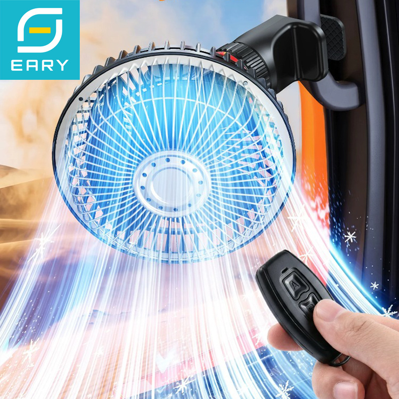 Eary ワイヤレスリモコントラック手すりファン 360 回転車のサンバイザークリップファン 3000mAh USB 充電式ポータブル空気クーラー
