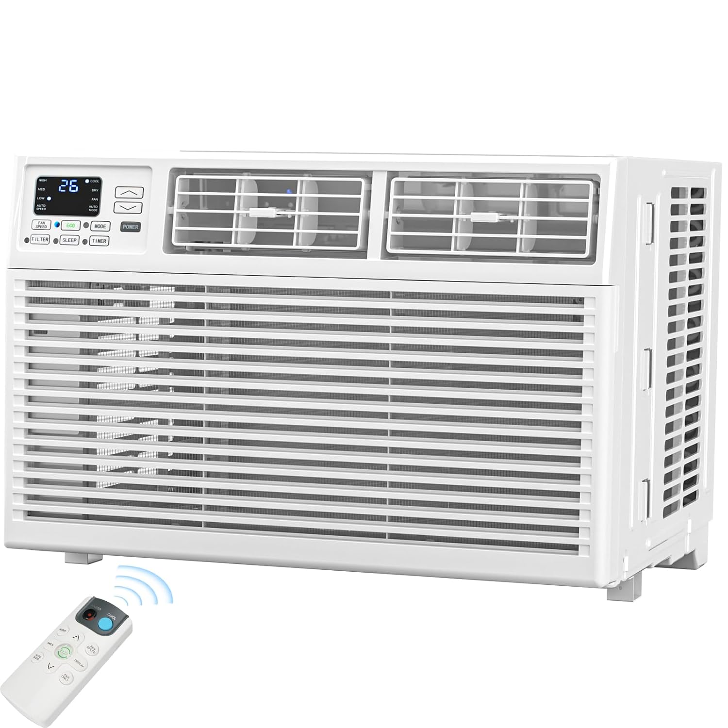 12000BTU ウィンドウエアコン 6in1 モードリモコン冷却 550SqFt 簡単インストール省エネカスタム