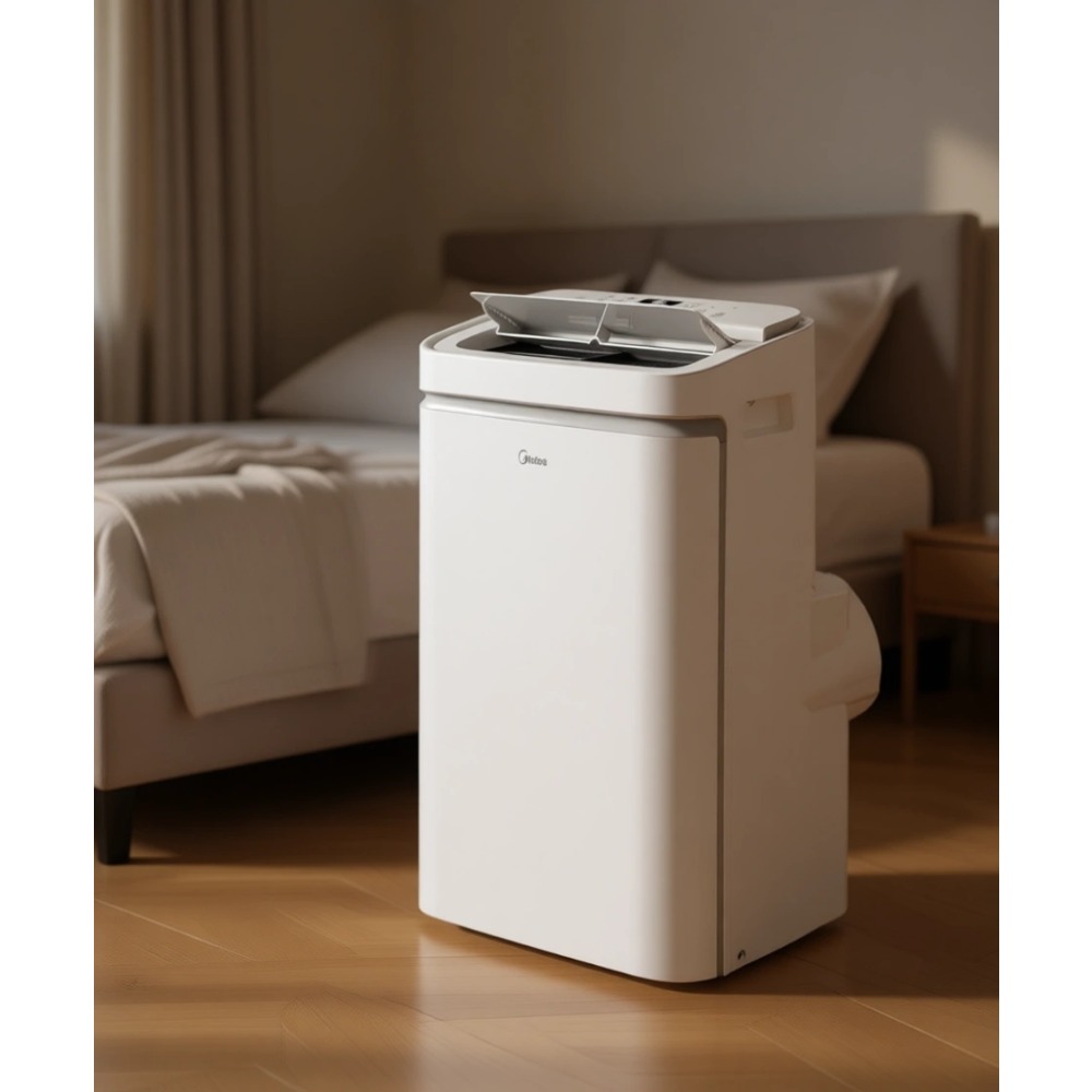 12000 BTU ポータブル エアコンは最大 350 平方フィートを冷却し、除湿機とファン モードを備え、リモコンが付属し、互換性があります。