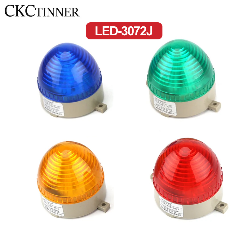 ストロボ信号警告灯 12V 24V 220V LED-3072J 点滅丸型ライトインジケータライト LED ランプセキュリティ警告信号アラーム