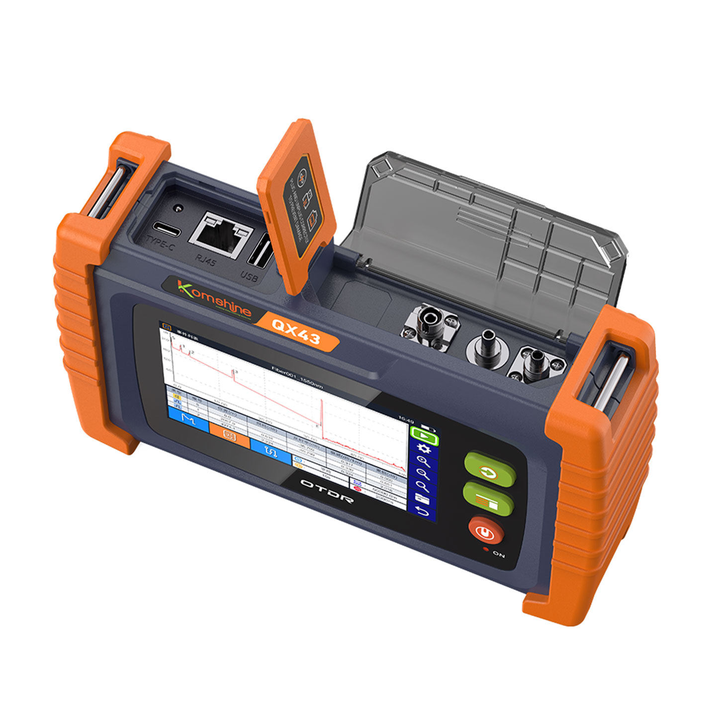 FTTX QX43 SM/PON タッチスクリーン OTDR 最大 9 波長 W/OPM、VFL、OLS、RJ45 機能 SC/FC ヒントは変更可能 複数をサポート