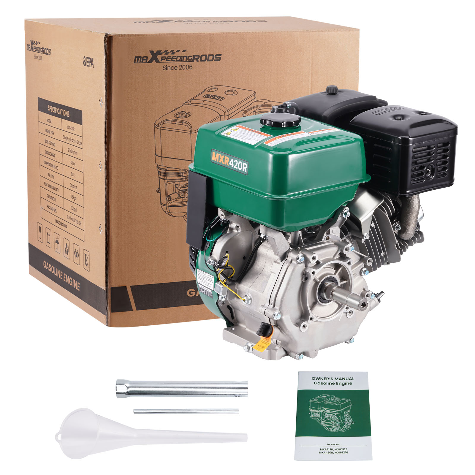 エンジン OHV 水平ガスエンジンモーター 420cc 15HP リコイルスタートゴーカート