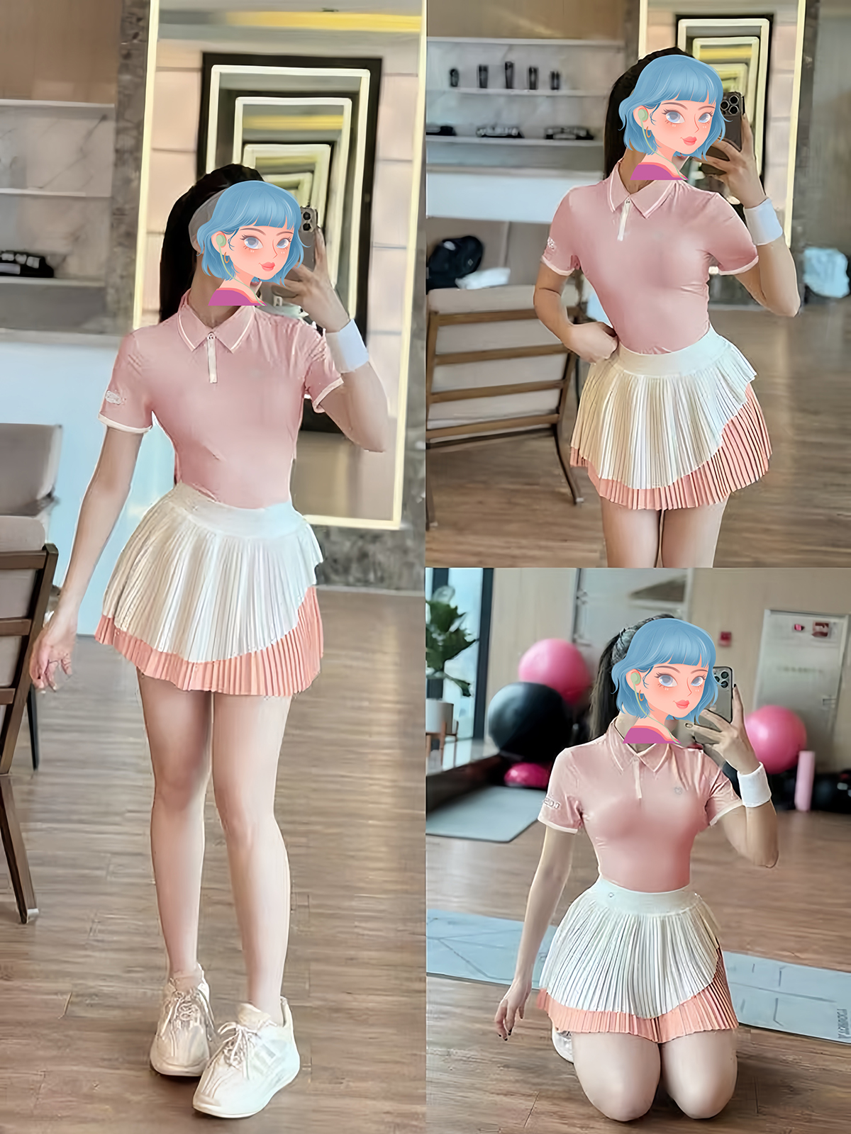 女性プリーツテニススカートポケット付き高品質アスレチックキュロットゴルフスコート半袖ポロシャツワークアウトランニングスカート