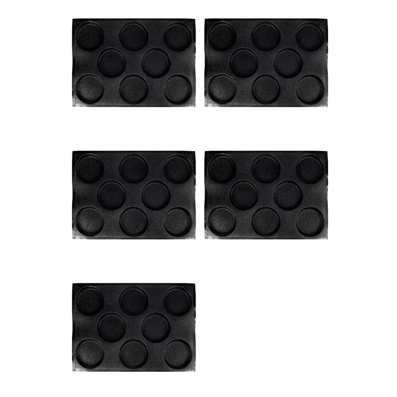 B14C 5X 8 Holes Hamburger Bun Pans For Baking Mesh Silicone Bread Pans For Baking Non Stick Perforated Baking Molds