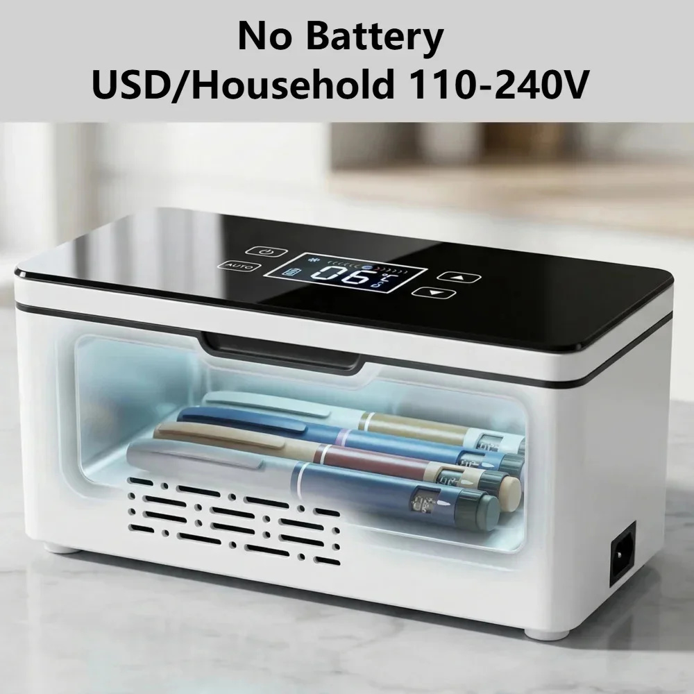 110 V-240 V ポータブルインスリン冷蔵庫 8-32 時間ロングスタンバイ USB プラグ小型冷蔵庫バッテリーなし低ノイズサイレント