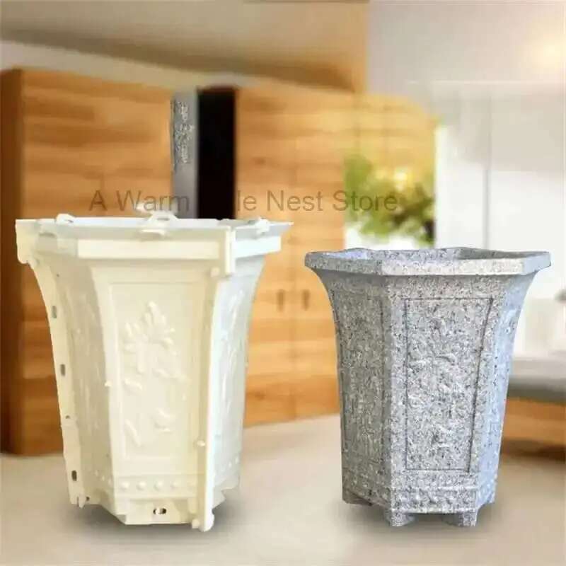 ヨーロッパセメント植木鉢型再利用可能な自家製ポット背の高い蘭ポットコンクリート現場キャスト盆栽プラスチック建設金型