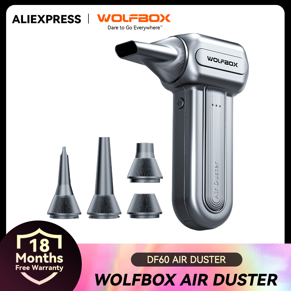 WOLFBOX DF60 強力なファンダスターワイヤレス送風機エアダスター 110000RPM 3 速度調整可能なポータブルファン車/家庭/屋外用