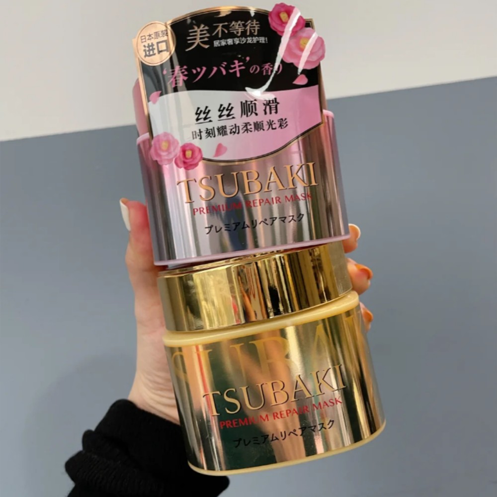 日本 TSUBAKI 0 秒プレミアム ヘアマスク - 高浸透エッセンス - 縮れ抑制ダメージ補修 サロン級ヘアケア