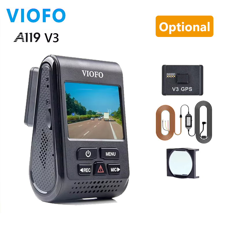 VIOFO A119 V3 2K 駐車モード G センサー Rota レンズ 2560 *1600P DVR スーパーナイトビジョンクアッド HD ダッシュカメラオプション GPS CPL