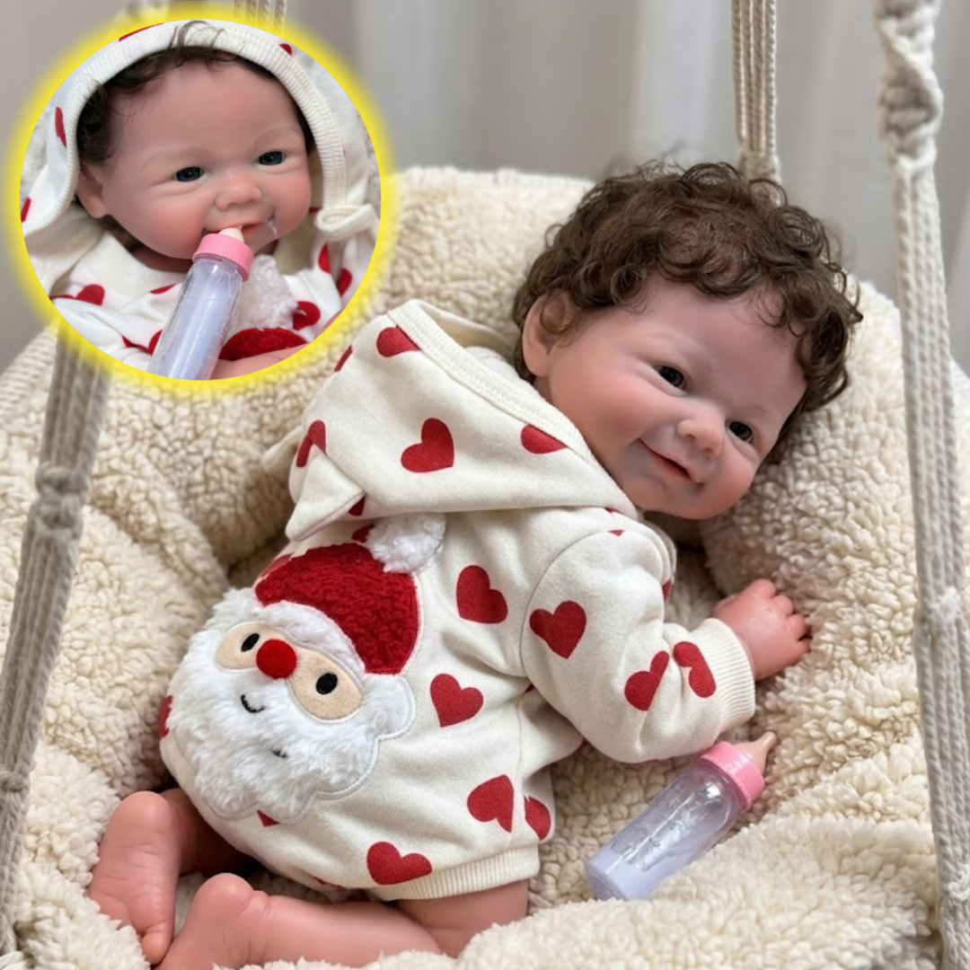 OtardDolls-45 センチメートルオープン口ソリッドベベリボーンデシリコーン女の子人形根付き髪手作りペイント