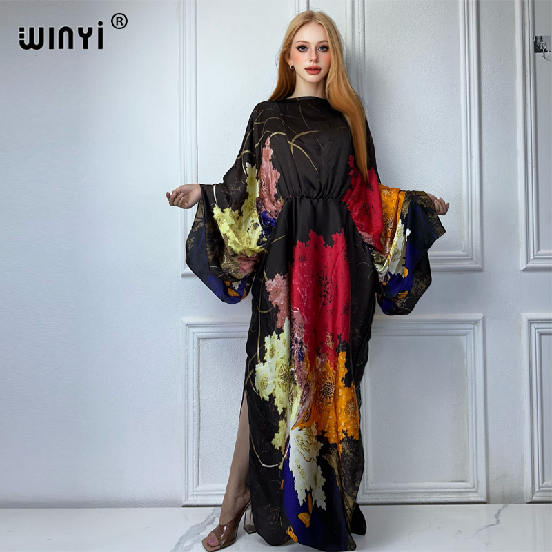 WINYI アフリカサマードレスセクシーなビーチ衣装女性ビーチウェアビキニカバーアップローブ夏の服女性のためのパーティーロングドレス
