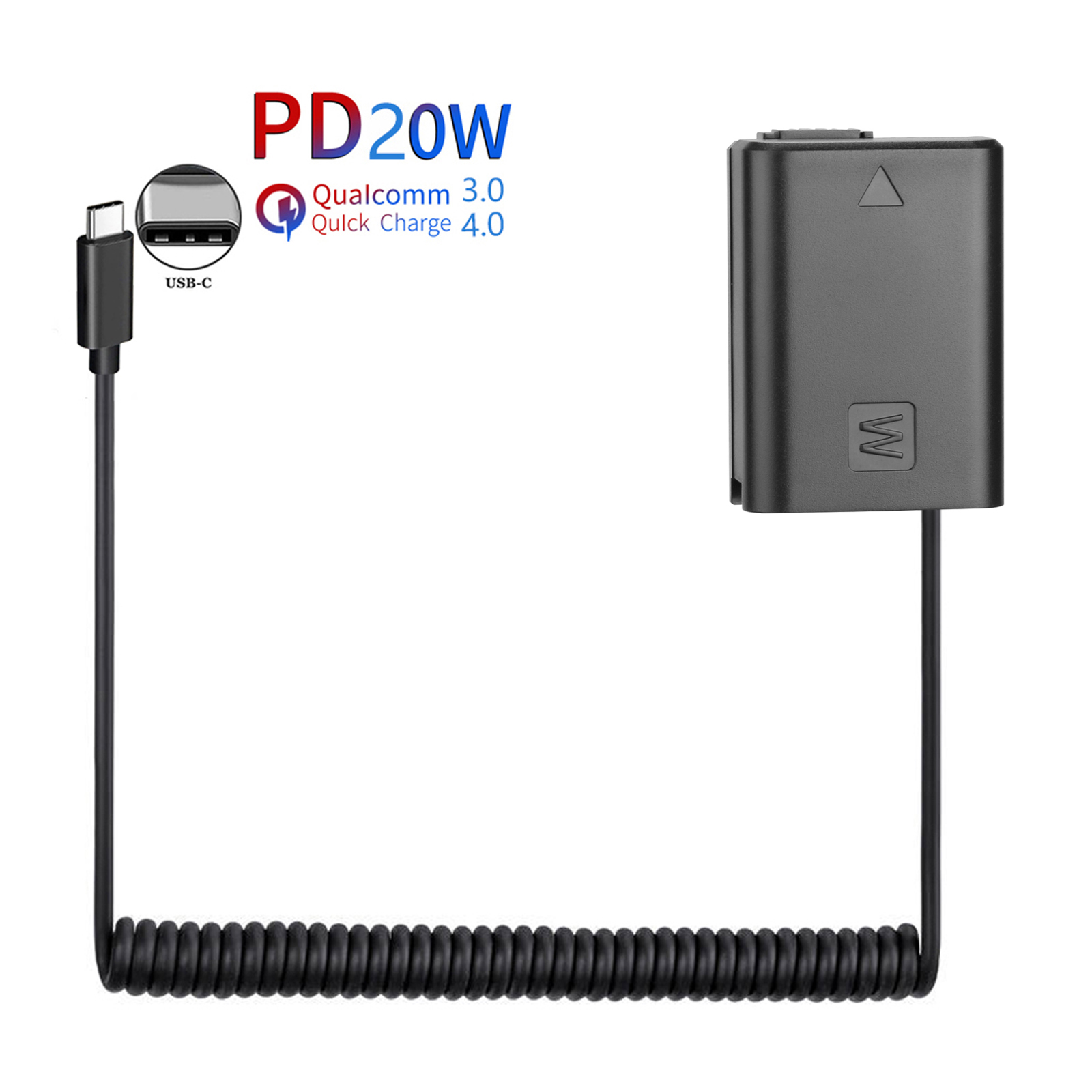 PD USB-C AC-PW20 NP-FW50 ダミーバッテリー電源アダプタソニー ZV-E10 A7M2 A7II A7S2 A7R A7RII A6000 A6300 A6400 A6500