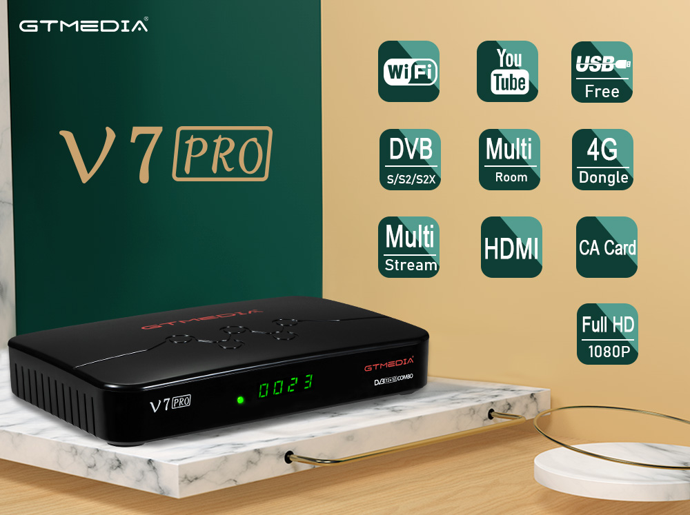 新しい GTmedia V7 プロ H.265 DVB S/S2/S2X T2 コンボボックス衛星テレビ受信機セットトップボックス V7pro