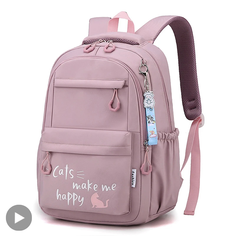 女の子スクールバッグバックパックバックパックティーンエイジャー女性子供女性ピンク通学小学校高 Bagpack クラス十代の子供子供