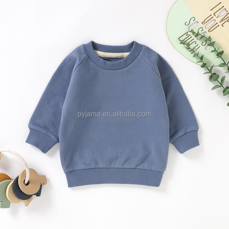 卸売 CPC 証明書オーガニックコットンとスパンデックス秋冬長袖ベビートレーナーベビー T シャツ