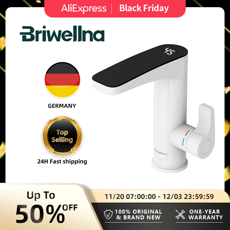 Briwellna 電気温水器 220V 2 で 1 洗面器加熱蛇口デッキマウント給湯器タップ流れる電気蛇口 Robinet