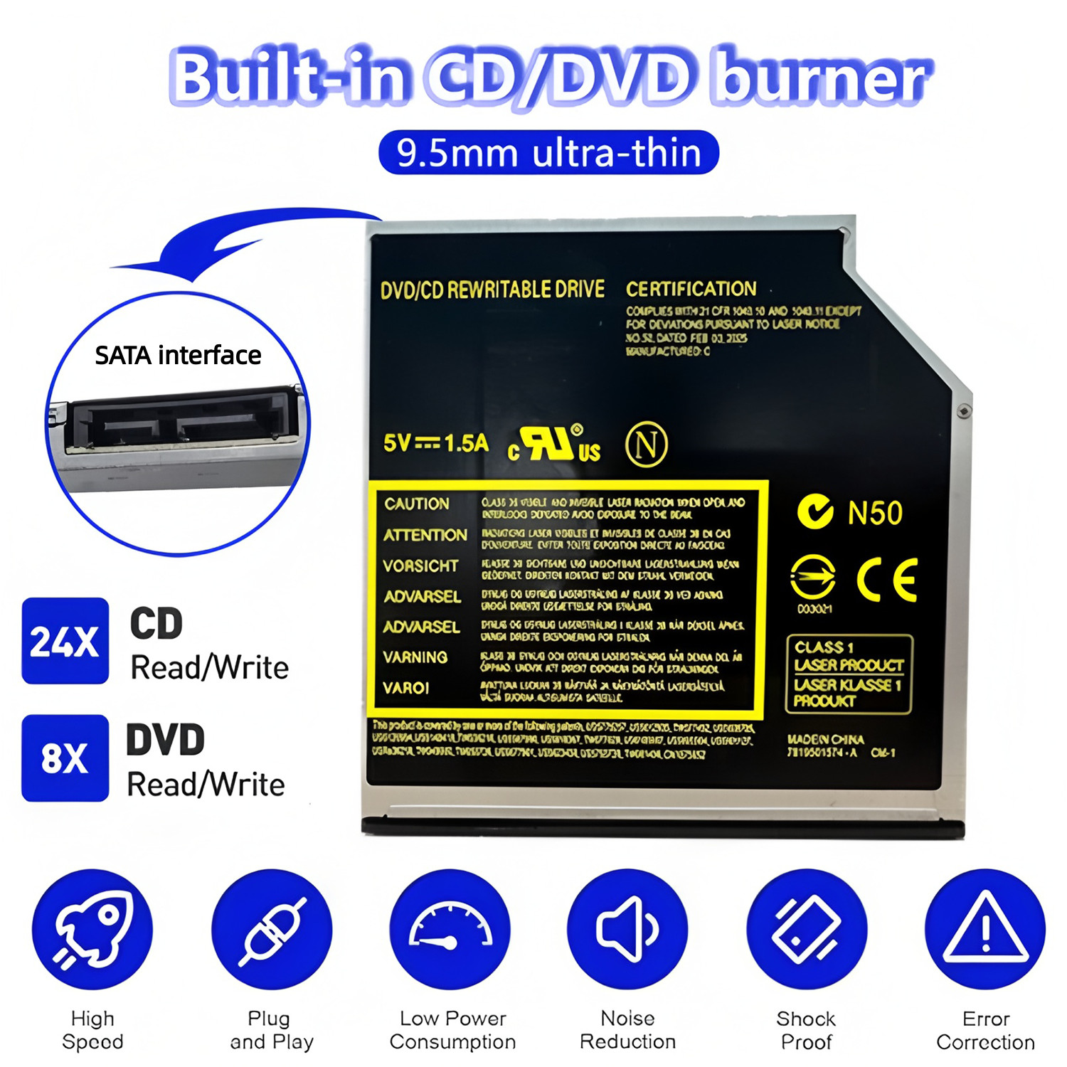 LJIAL スーパードライブ DVD CD RW バーナーライター 9.5 ミリメートル内部 SATA 光学ドライブラップトップノートブックドライブ DVD バーナーライター