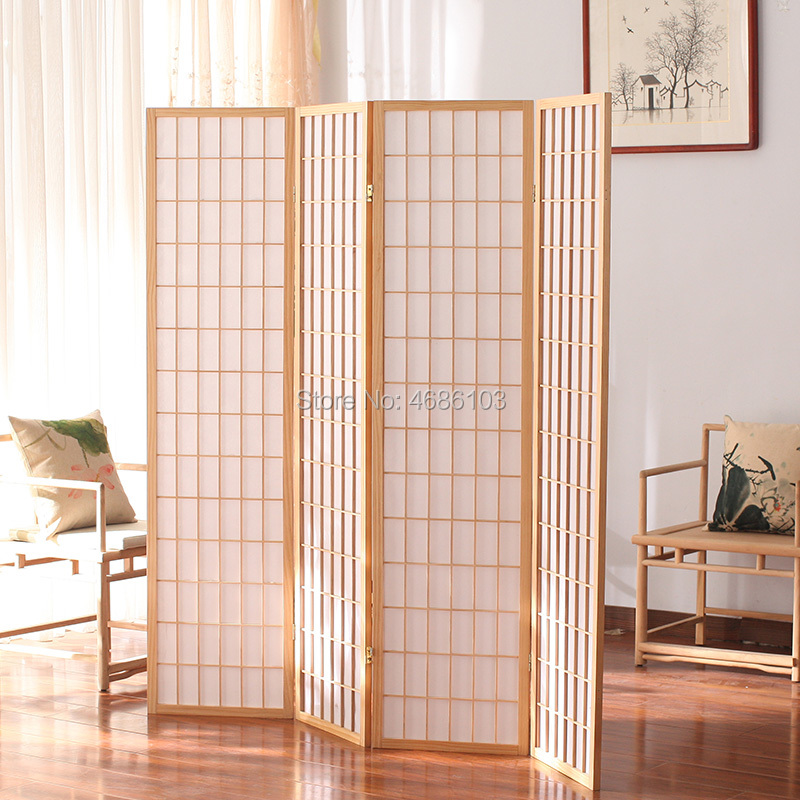 日本の居酒屋折りたたみと移動木製スクリーンパーティションポーチファッション白不織布仕切りカーテン家庭用