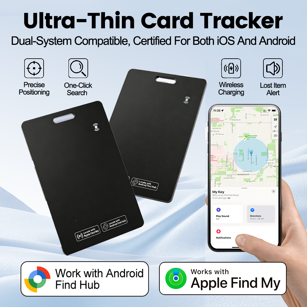 超薄型スマート トラッキング カード グローバル GPS デュアル システム トラッカーは Google と連携します