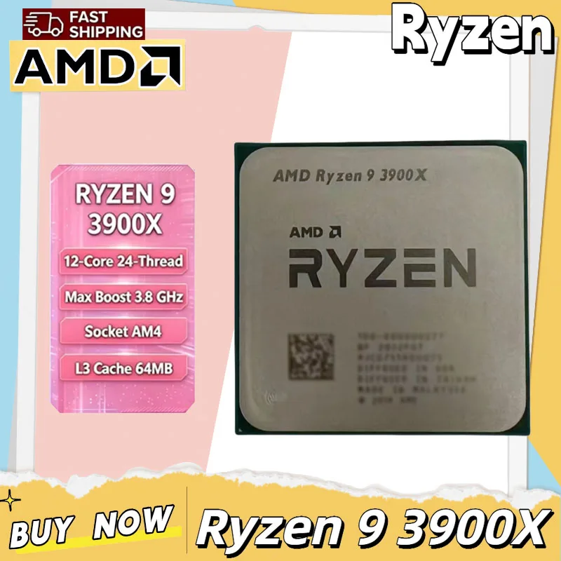 AMD Ryzen 9 3900X デスクトッププロセッサ 12C 24T 3.8 4.6GHz 7nm Zen2 AM4 ソケット 6MB L2 64MB L3 105W PCIe 4.0 ゲーム CPU トレイ