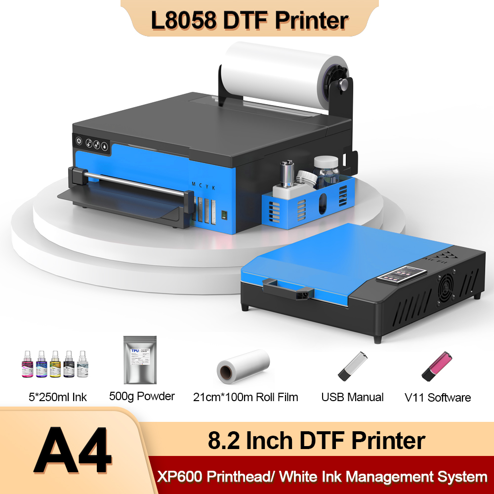A4 DTF プリンタ XP600 プリントヘッド 21 センチメートル直接フィルムプリンタダークライト T シャツ生地衣服 DTF 印刷機