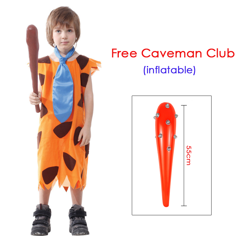 Umorden 子供石器時代の洞窟少年コスチュームフレッドフリントストーンコスプレ子供幼児男の子 3-4Y 4-8Y