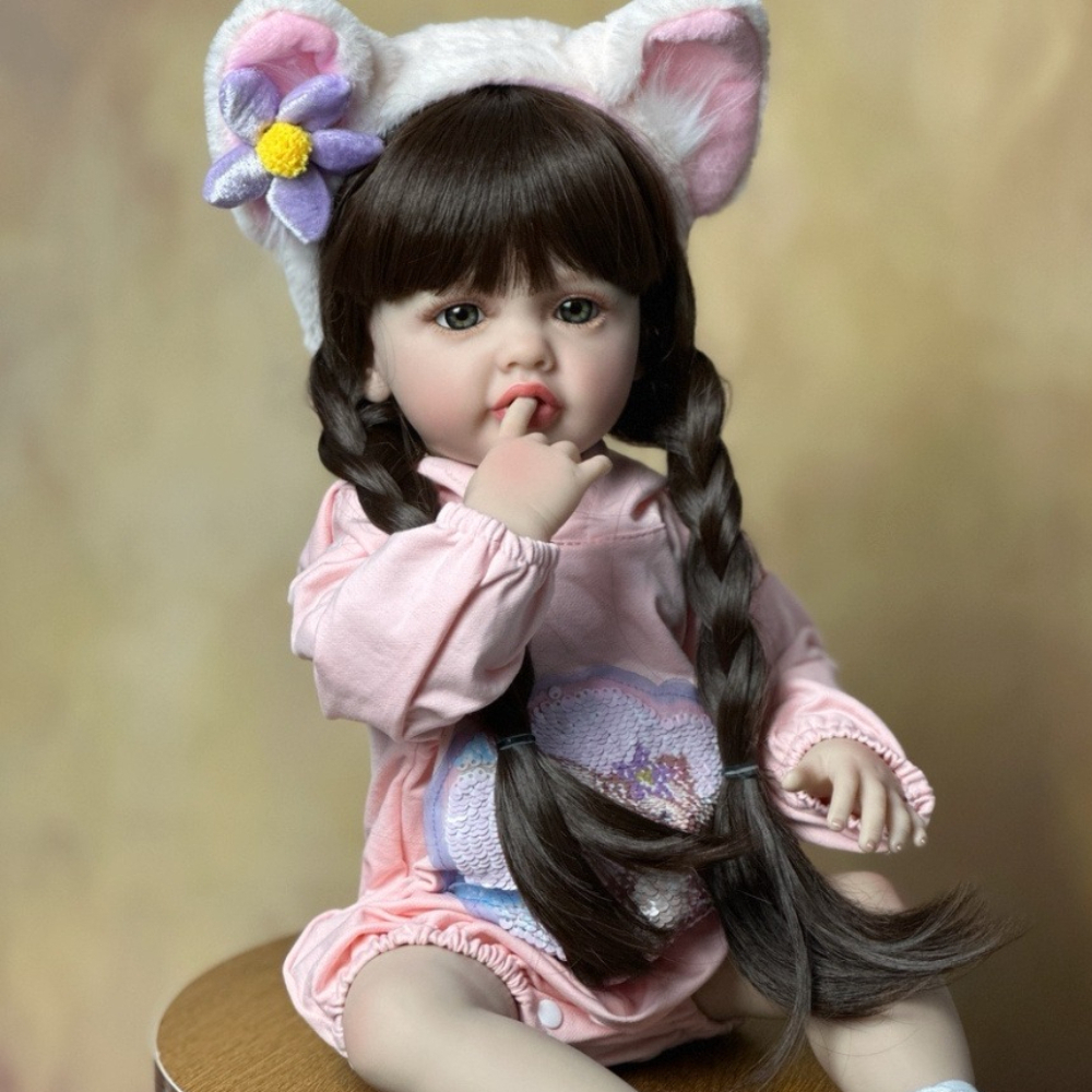 BZDOLL リアルな 55 センチメートル 22 インチ人形全身ビニールリボーン女の赤ちゃんプリンセス幼児ベビー新生児アートおもちゃ子供のためのクリスマスギフト