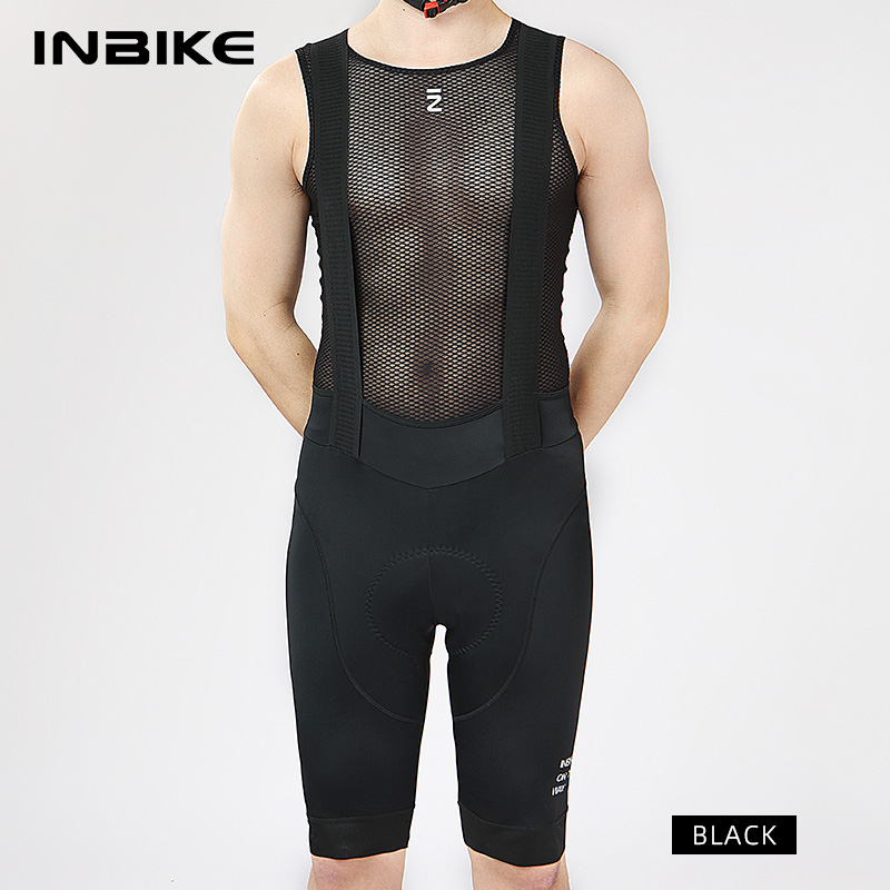 INBIKE 男性サイクリングショーツプロフェッショナル自転車よだれかけパンツタイツ男 3D パッド入りロードバイクマウンテンパンツ男性サイクリング服