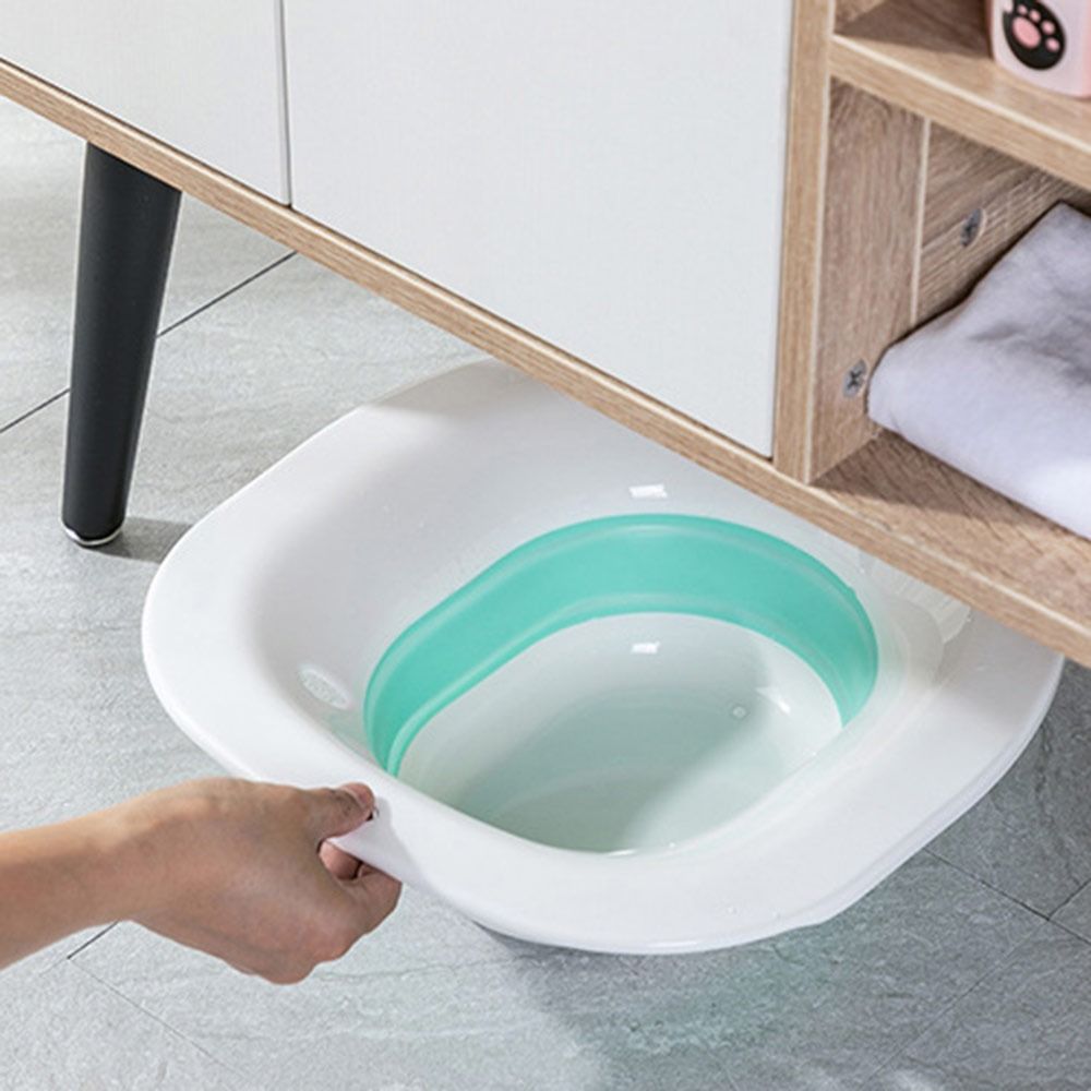 使いやすい折りたたみ座浴キットポータブル洗面器手動フラッシングヒップバスボウルユニバーサルフィット産後ケアキット便座