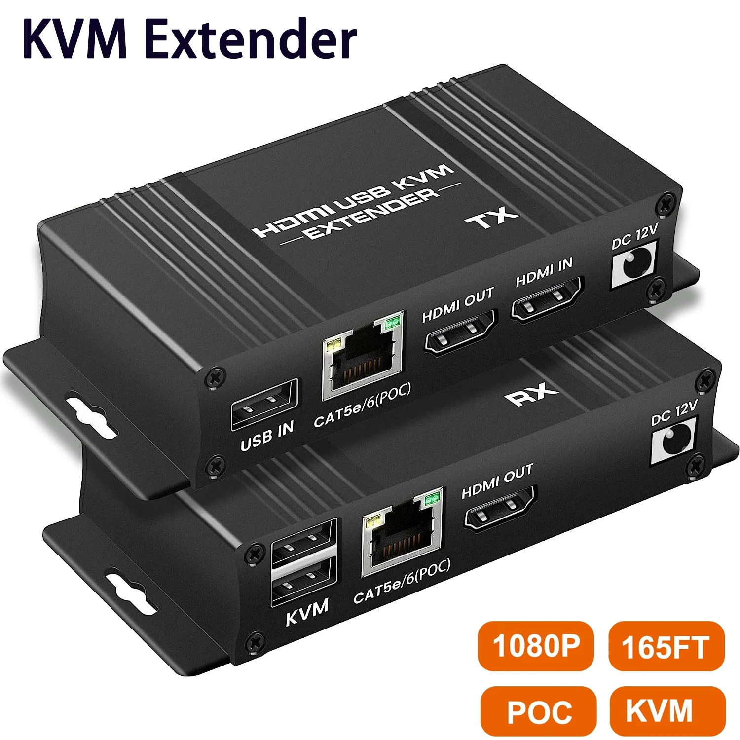 USB HDMI KVM エクステンダー スプリッター イーサネット 1080P エクステンダー HDMI USB KVM エクステンダー スプリッター HDMI ループ (マウス キーボード PC 用)