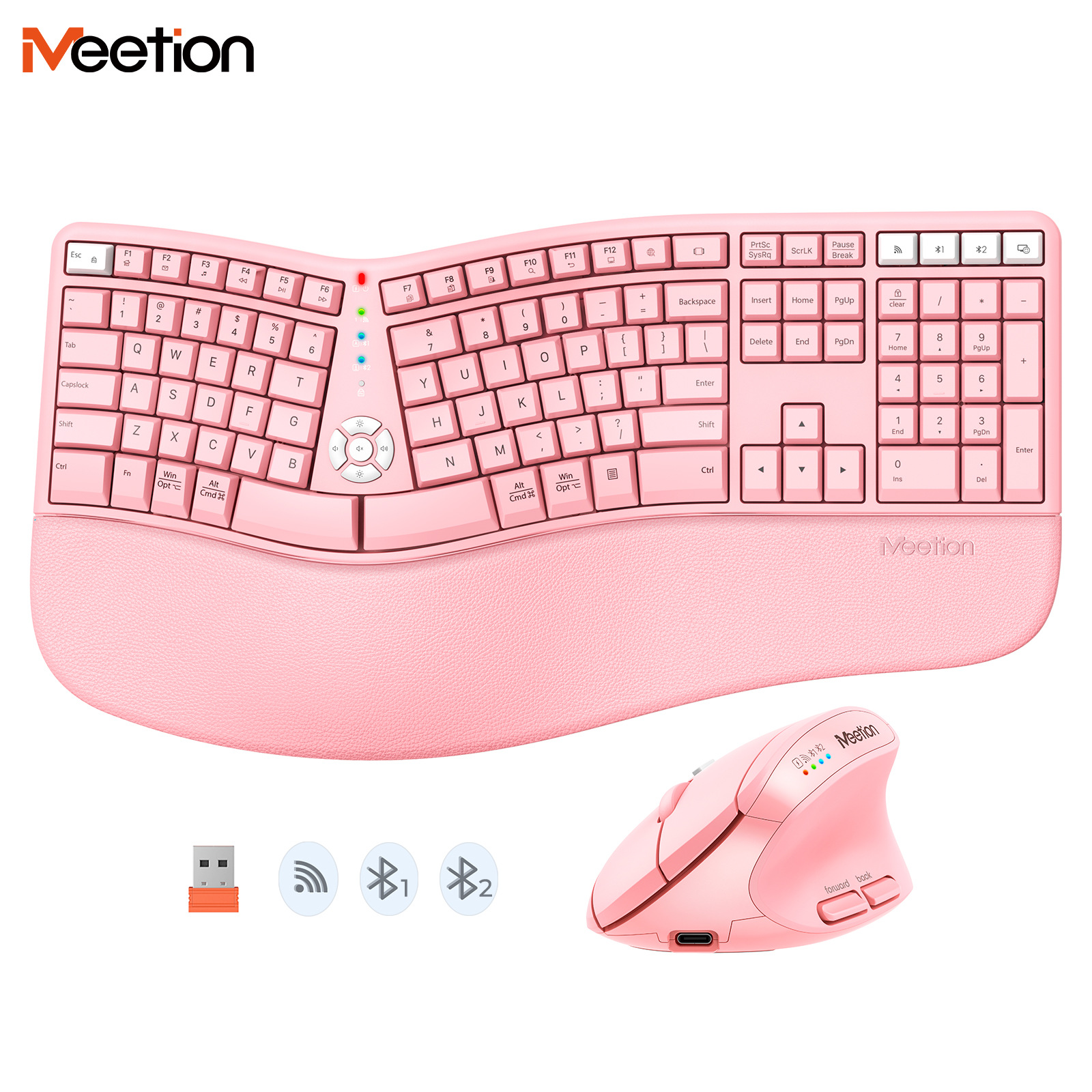 MEETION DirectorC2 ワイヤレス Bluetooth マウス キット 2.4 グラム デュアル モード ワイヤレス Bluetooth グリップ トレイ付き 人間工学に基づいたキーボード マウス オフィス