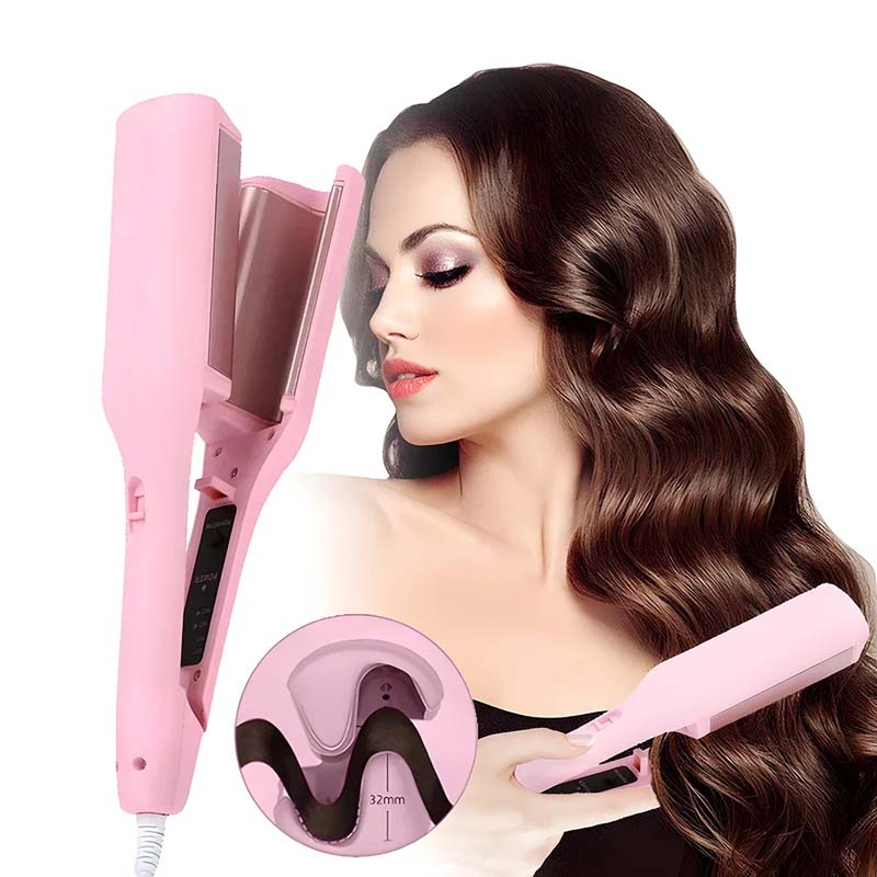 折りたたみ液晶ディスプレイヘアスタイリングプロフェッショナルウェーブヘアカーリングセラミックアイロン 3 バレル電気ヘアカーラー