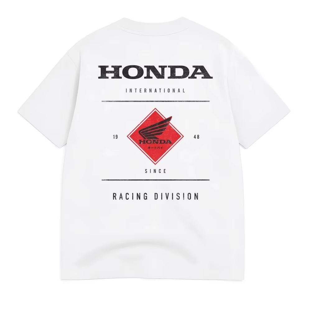 ホンダ ウイングレス バイク Tシャツ レーシング メンズ レディース Tシャツ レトロ バイク シリーズ プリント ルーズネック 半袖 ヒップホップ