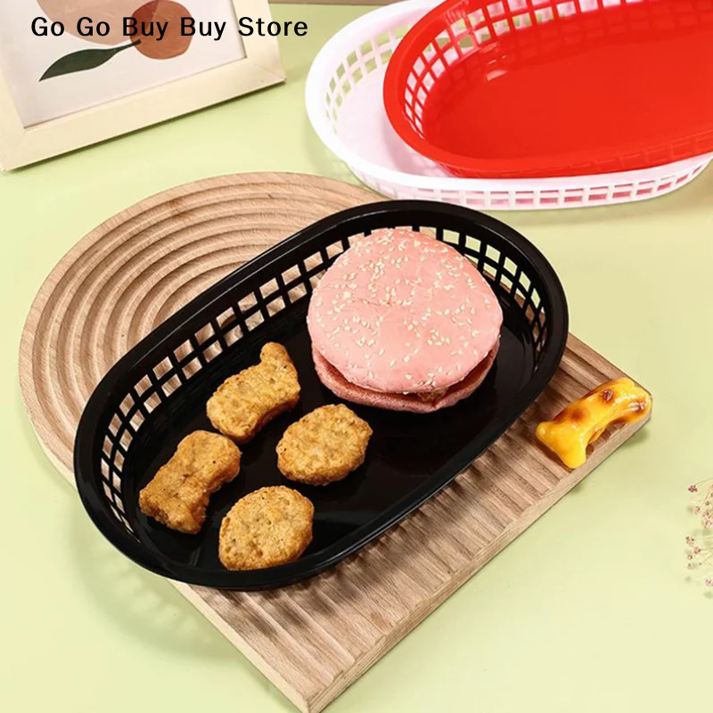 1PC プラスチックファーストフードバスケットサービングトレイデリチキンハンバーガーサンドイッチフライドポテトフードサービスレストラン用品