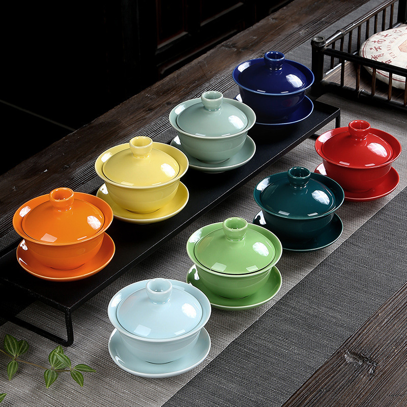 セラミック磁器 Gaiwan 茶器カンフー茶セット手作り Gaiwan 伝統的な茶醸造カップ製茶カバーボウル装飾