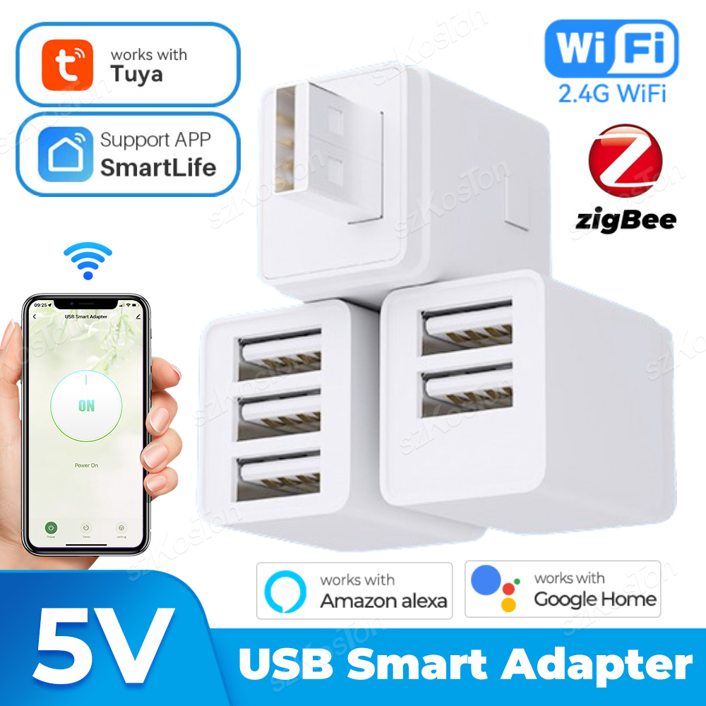 Tuya WiFi/Zigbee スマートマイクロ 1 2 3 USB アダプタスイッチ 5V ミニ USB 電源アダプタスマートライフアプリ制御経由 Alexa Google