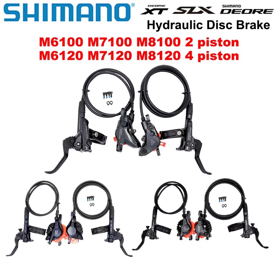 シマノ DEORE SLX XT M6100 M6120 M7100 M7120 M8100 M8120 2 または 4 ピストン油圧ディスクブレーキセットマウンテンバイク MTB オリジナル