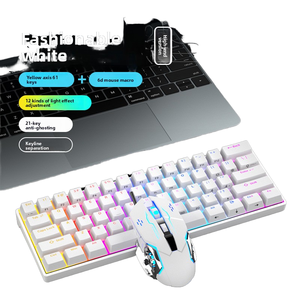 メカニカルキーボード・マウスセット USB RGB 有線 ゲーミング・オフィス用 ノートPC・デスクトップPC用アクセサリー 61キー マルチメディア機能キー付き