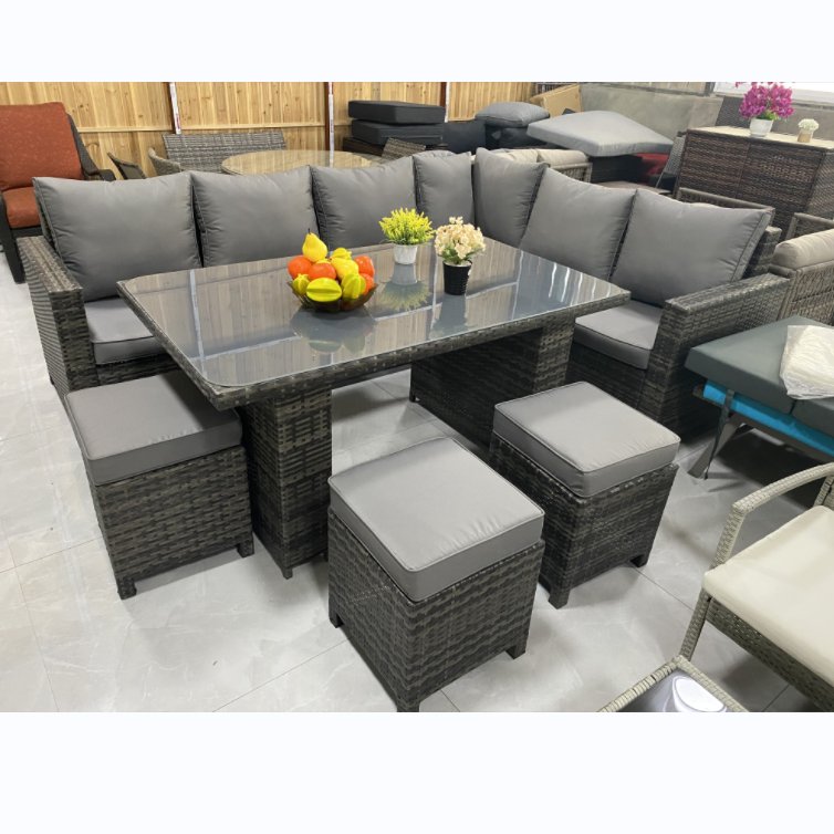 籐ラタン屋外ガーデン家具ソファガーデンパティオ家具セット籐家具