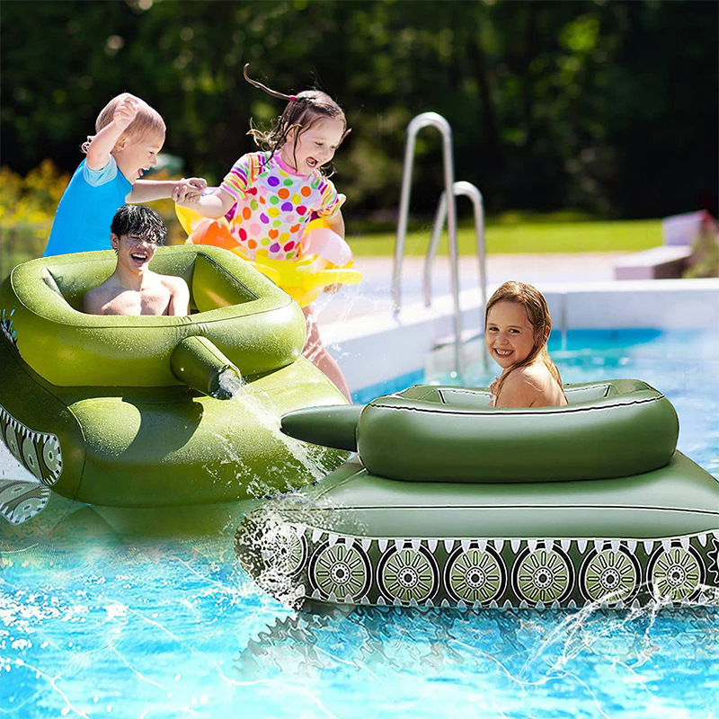 子供用タンクプールフロート インフレータブル 水鉄砲付き 幼児用スイミングシート 破れにくい サマービーチ 水遊び おもちゃゲーム 男の子 女の子用