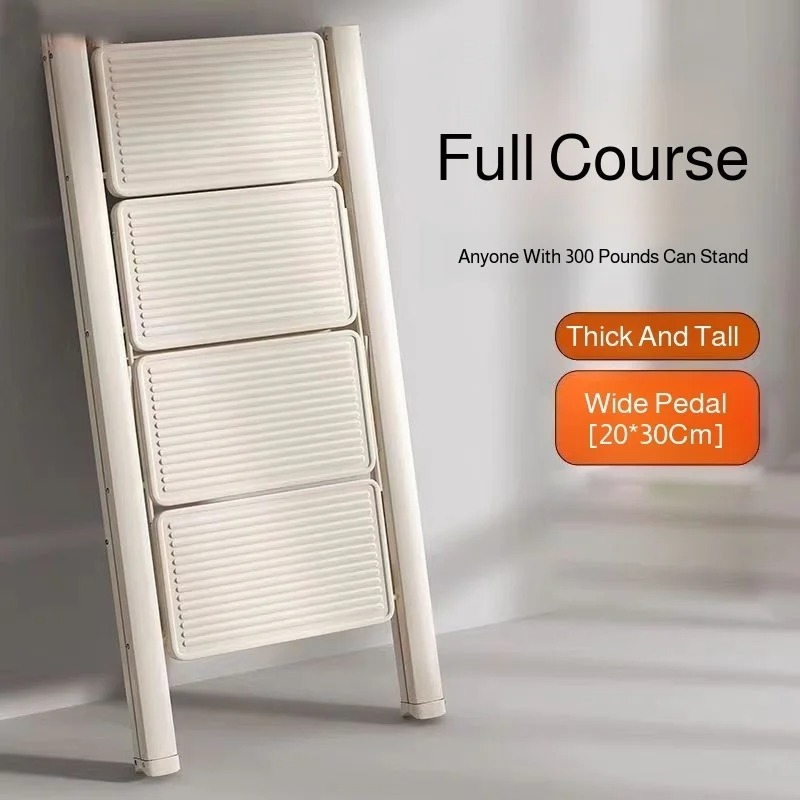 Household Folding Telescopic Ladder Multi-Function Thickened Herringbone Ladder Portable Footstool with Anti-Slip Pedal Portable