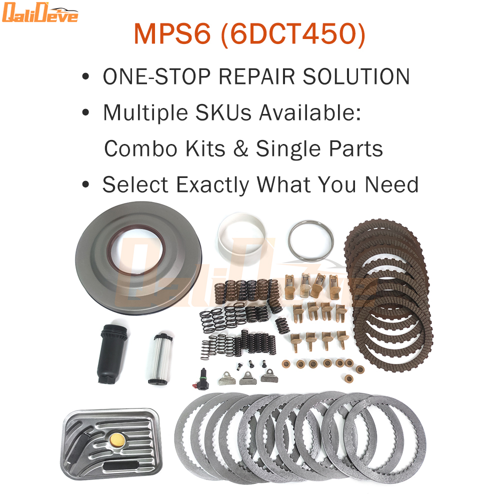 MPS6 6DCT450 トランスミッションリビルド部品キットクラッチスプリングリテーナークリップフロントカバーオイルフィルターピストンシールフォードボルボ用